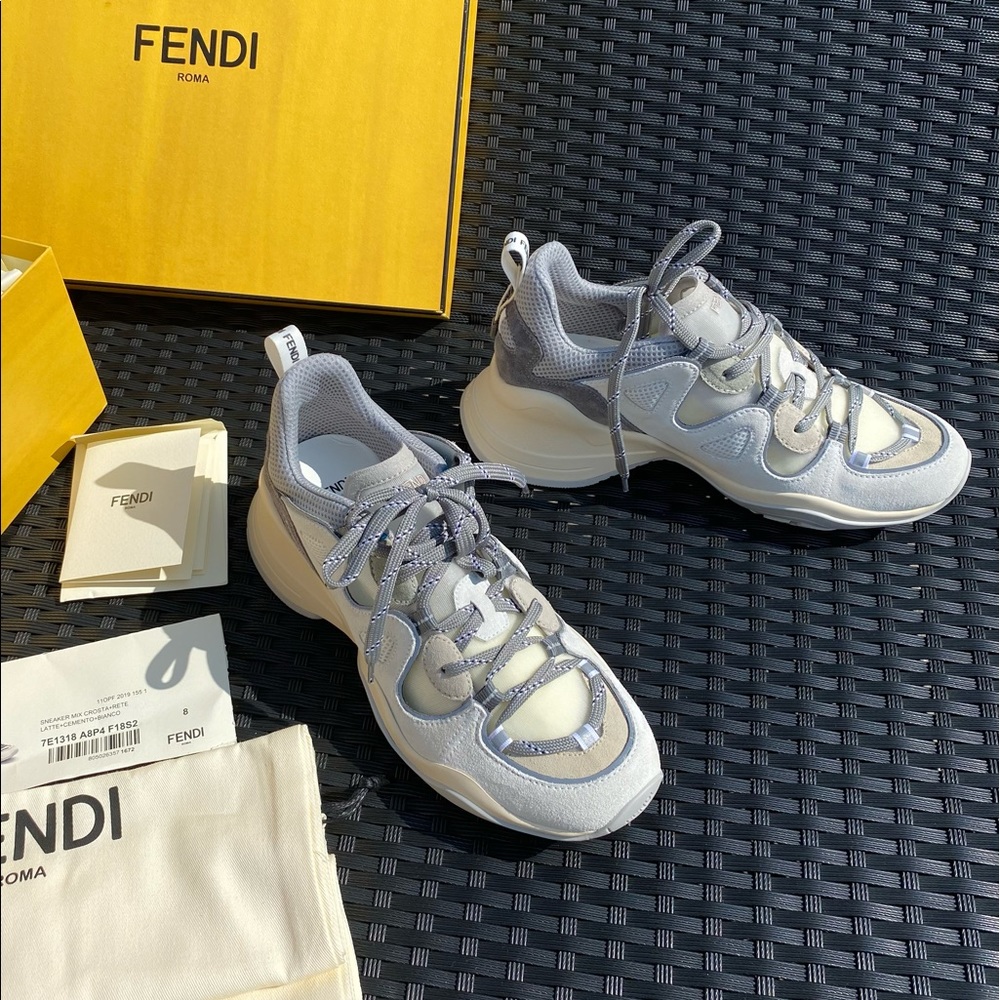 FENDI Grey FFluid Low-Top Sneakers